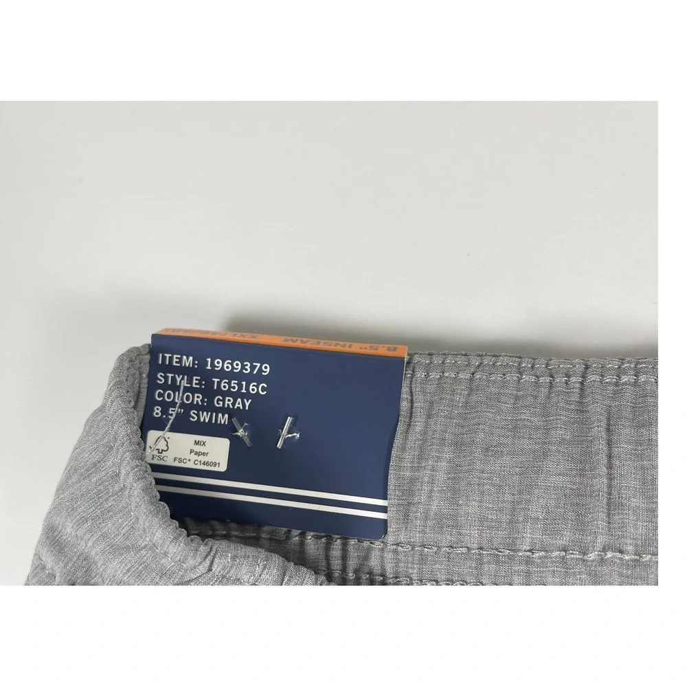 Nautica Mens XXL Gray Blue Colorblock 8.5 Inseam Swim Trunks T6516C New